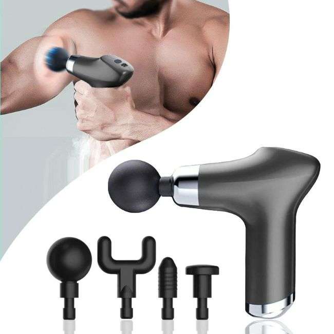 Rechargeable Compact 4 Interchangeable Heads Massage Gun