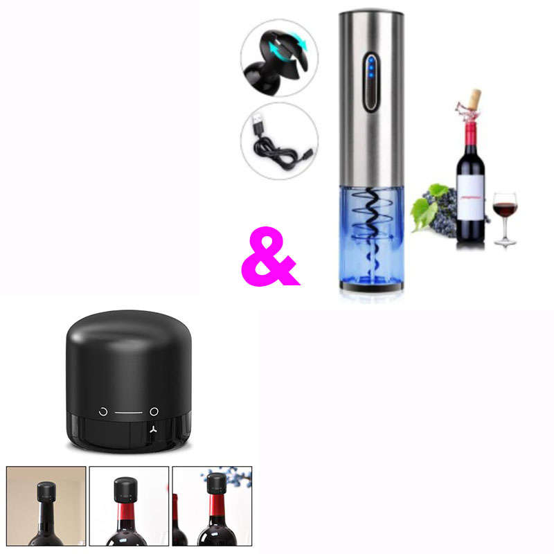 Mini Wine Bottle Stopper & Electric Wine Opener