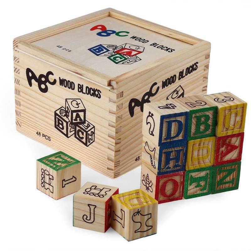 48pcs Educational Wood Blocks