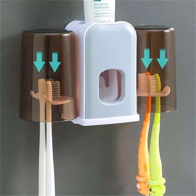 Multifunctional Toothbrush Holder with Toothpaste Dispenser