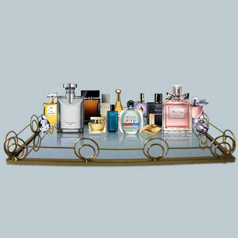 Rectangular Gold Mirror Tray Medium