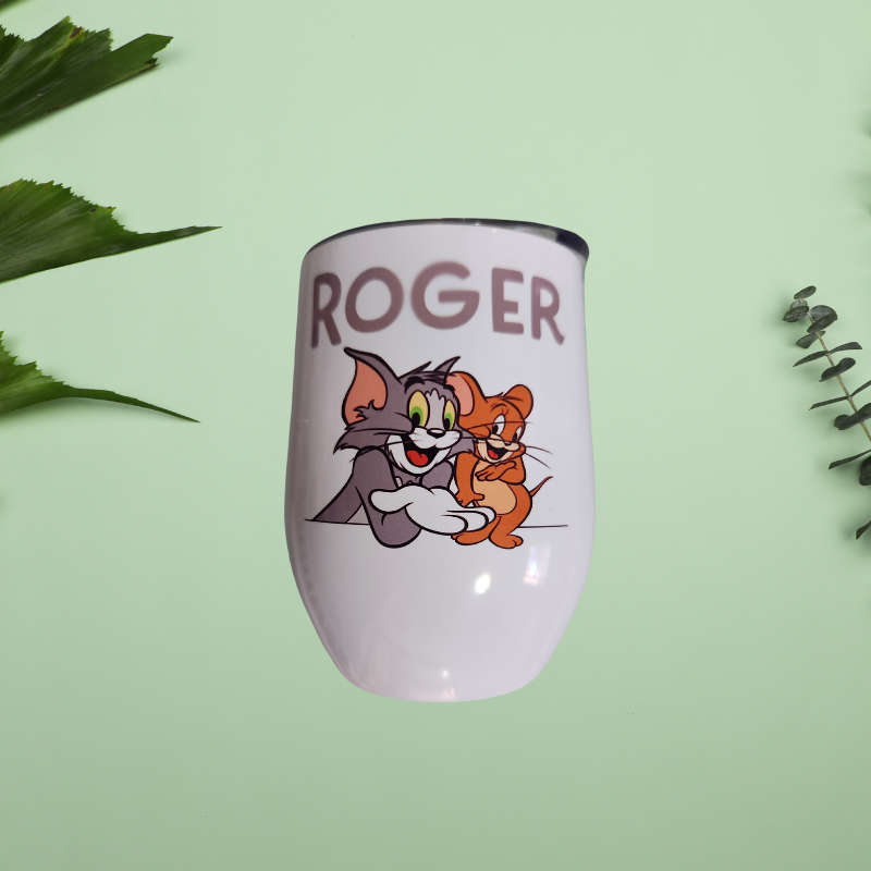 Tom and Jerry personalized wine tumbler