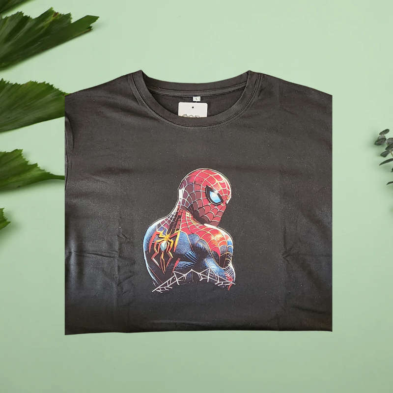 Spiderman looking back