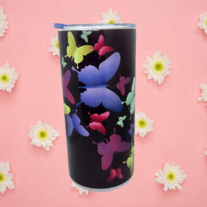 Butterflies 15 oz tumbler with straw