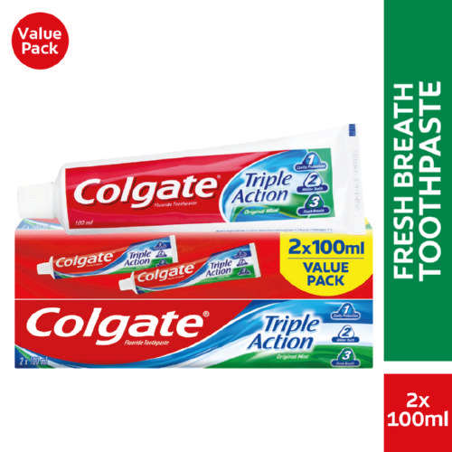 COLGATE TPASTE TRIPLE ACTION 2X100ML