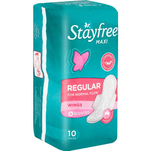 STAYFREE MAXI THICK 10 SCENT WINGS