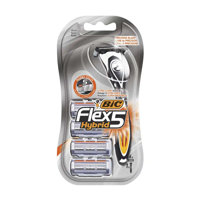 BIC FLEX 5 HYBRID DISPOSABLE SHAVER 1+4