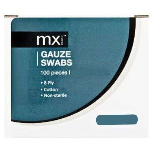 MX GAUZE SWABS 100MM 8PLY N/S 100