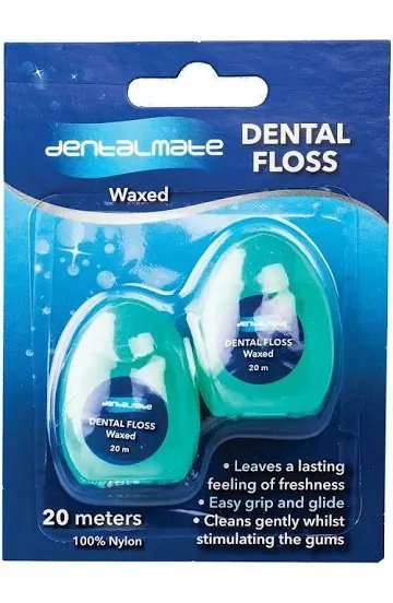 DENTALMATE FLOSS WAXED MINT (2X20M)