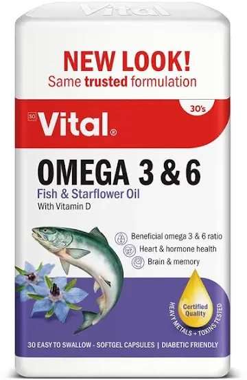 VITAL OMEGA 3 & 6  1000MG CAPS 30