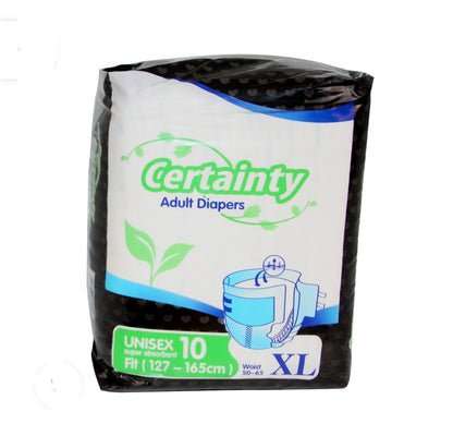 CERTAINTY ADULT UNISEX DIAPERS 10 XLRG