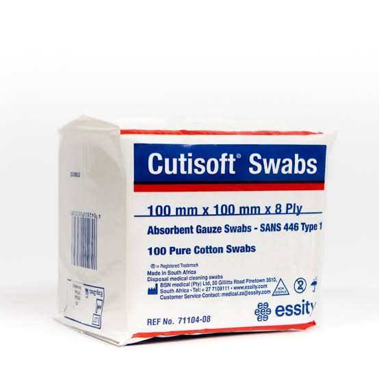 CUTISOFT GAUZE SWABS 100MM  8PLY 100
