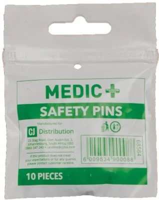 MEDIC SAFETY PINS VARIOUS SIZE 10PC