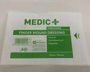 MEDIC FINGER WOUNDS DRESS  70MM X 100MM