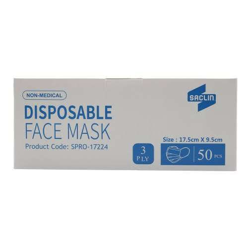 FACE MASK 3PLY SURG DISP 50 SACLIN