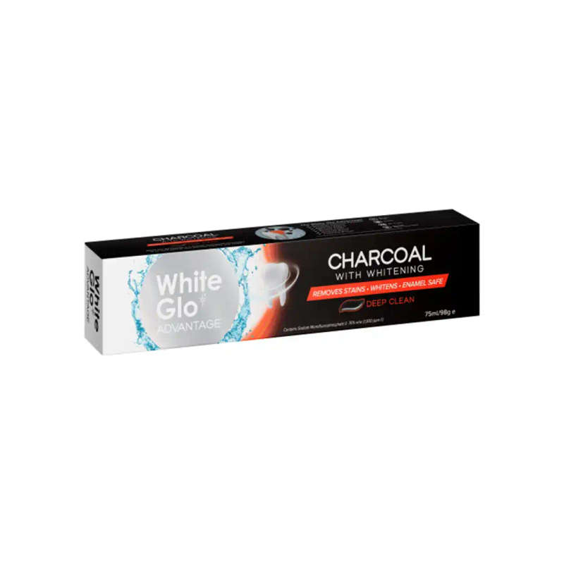 WHITE GLO TOOTHPASTE 75ML ADV CHARCOAL