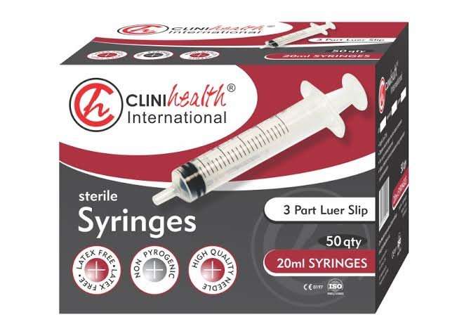 SYRINGE 20ML  L/S 50 CLINIHEALTH
