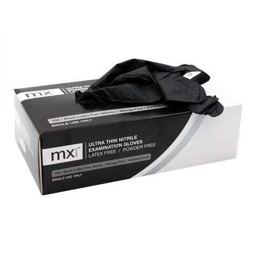 MX GLOVES NITR P/F BLACK MED