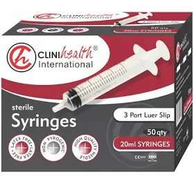SYRINGE 20ML GENERIC LUER/SLIP 3 PART 50