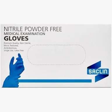 GLOVES EXAM NITRIL P/F XSML 100 SACLIN