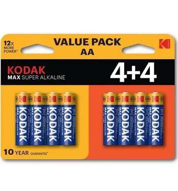 KODAK BATTERY MAX AA 4+4 VALUE PACK
