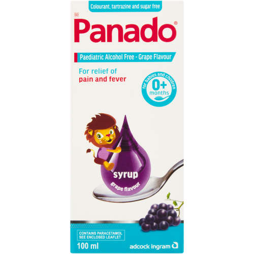 PANADO SYR 100ML GRAPE ALCOHOL & S/FREE