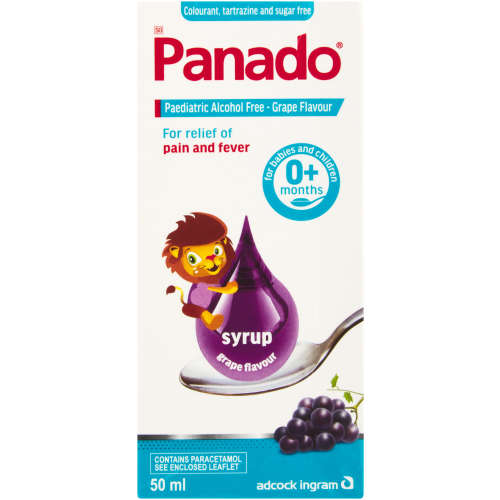 PANADO SYR  50ML GRAPE ALCOHOL & S/FREE
