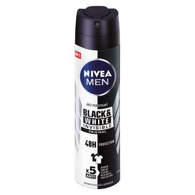NIVEA DEO 150ML MALE BLACK & WHITE INVISIBLE