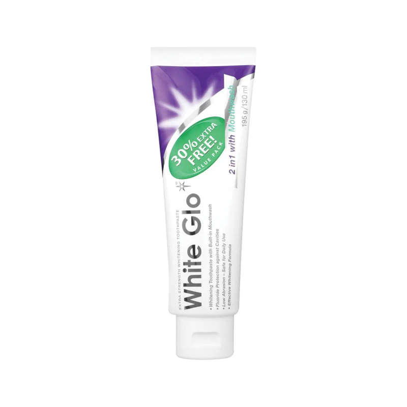 WHITE GLO TOOTHPASTE 100ML +30ML 2IN1