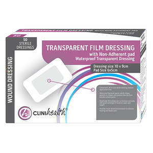 DRESS TRANSP FILM & PAD CLINI 10X9CM 50~