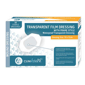 DRESS TRANSP FILM 10X12CM CLINIHEALT 50~