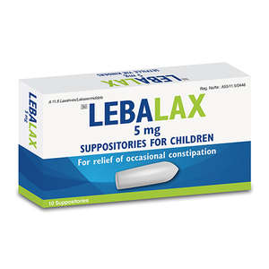 LEBALAX 5MG 10 SUPPOSITORIES CHILDREN