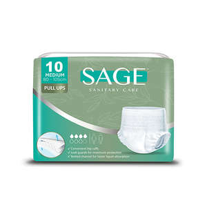 SAGE ADULT PULL UP PANTS MEDIUM 10