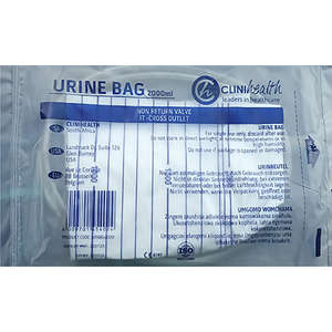 URINE BAG 2000ML NRV CLINIHEALTH 10s~