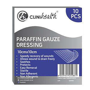 PARAFFIN GAUZE 10CMX10CM CLINIHEALTH 10~
