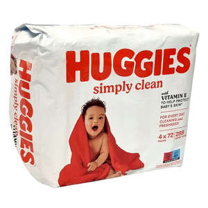 HUGGIES WIPES SIMPLY CLEAN QUAD 288  ~