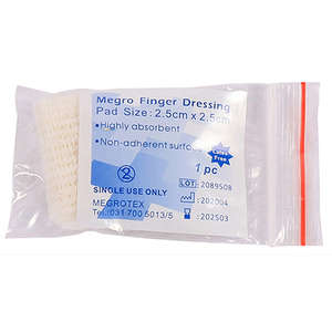 FINGER DRESSING 25MMX25MM MEGROTEX 100~