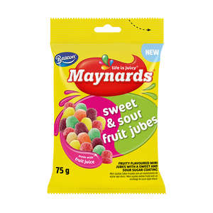 MAYNARDS SWEET & SOUR FRUI JUBES 75GX24~