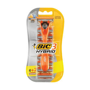 BIC 3 HYBRID BLISTER 6+2 CARTRIDGES