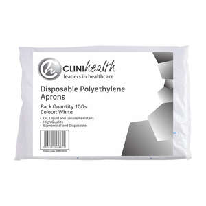 APRON 15 MICRON WHITE CLINIHEALTH 100