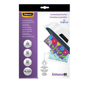 LAMINATING POUCH FELLOWES A3 80MIC 25~
