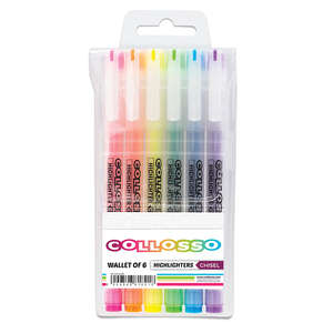 HIGHLIGHTERS CHISEL-TIP WALLET OF 6