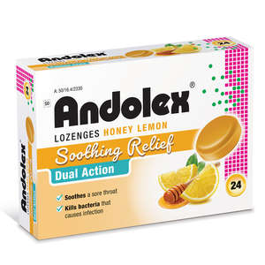 ANDOLEX LOZENGES HONEY & LEMON 24