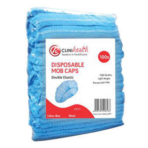 MOP CAPS BLUE DISPOSABLE 100`s