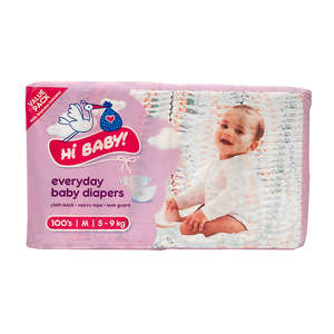 HI BABY EVERYDAY DIAPERS MED 5-9KG  100