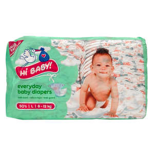 HI BABY EVERYDAY DIAPERS LRG 8-12KG  50