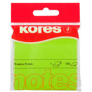 KORES NEON GREEN ADHESIVE NOTES 100's