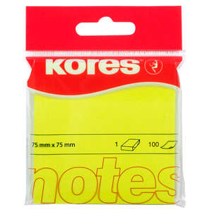 KORES NEON YELLOW ADHESIVE NOTES 100's