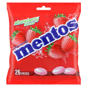 MENTOS STRAWBERRY BAG 26 PIECE