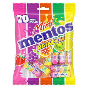 MENTOS MINI 20 ROLLS RAINBOW BAG
